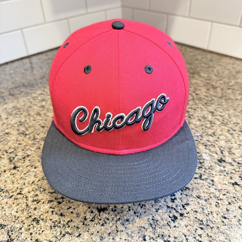 New Era 59FIFTY Chicago Bulls Hardwood Classics Fitted Hat Cap Red Black Size 7